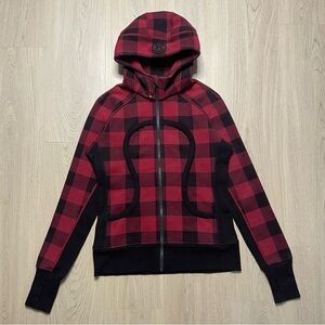 Lululemon Red Buffalo Plaid Scuba Hoodie Womens 8 Red Checkered Lumberjack Y2K
